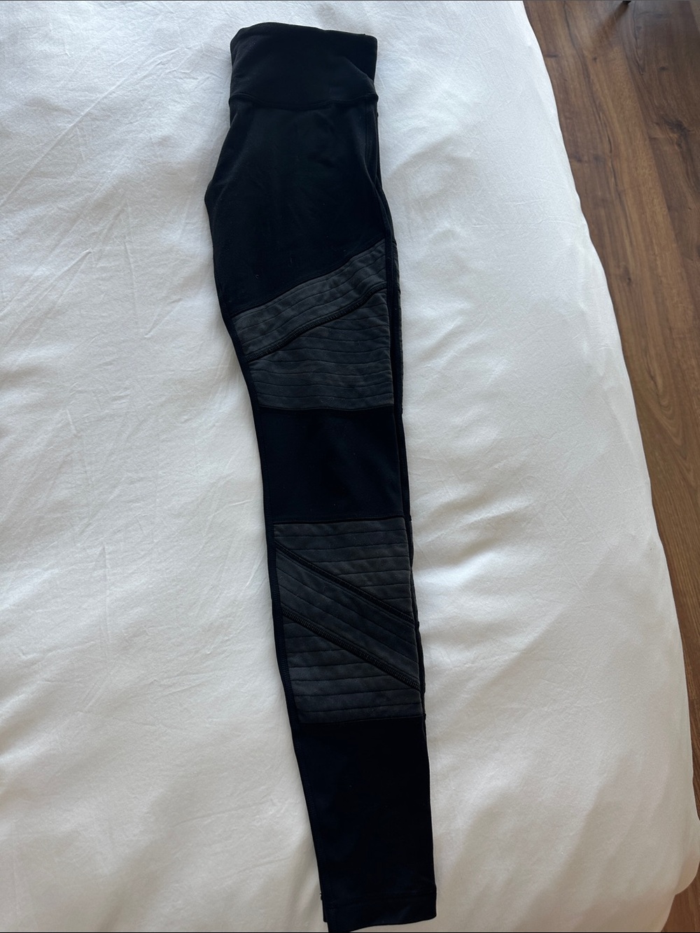 lululemon athletica Black Quilted Panel Leggings